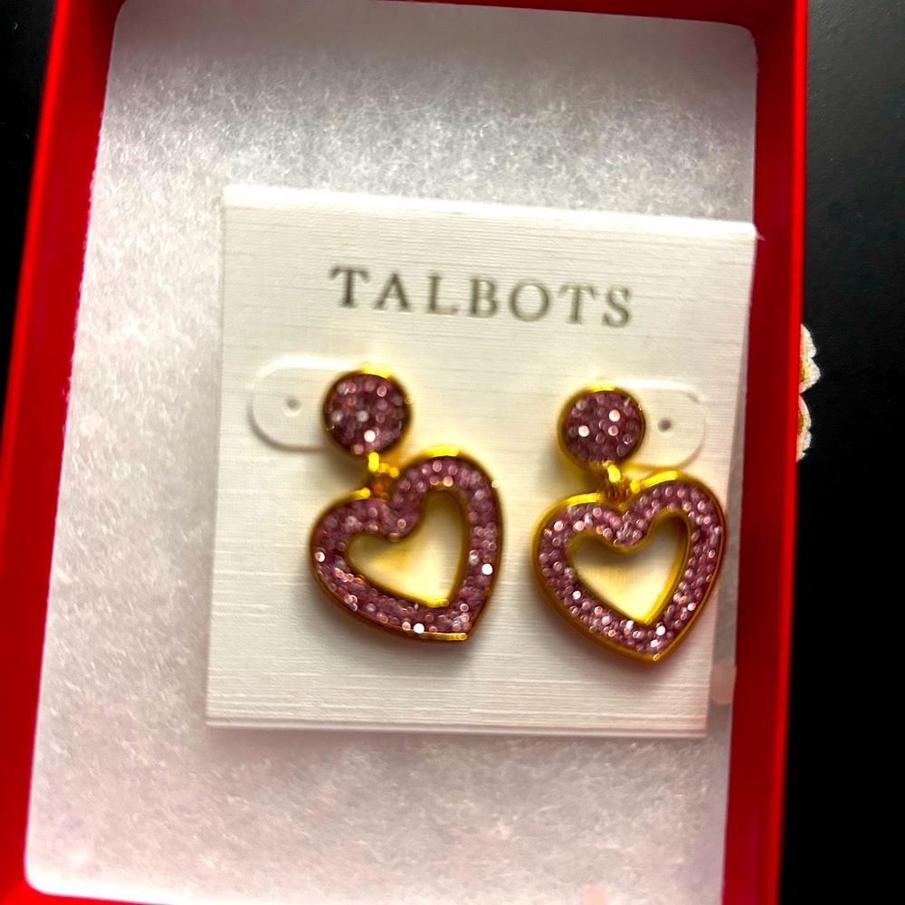 Crystal Heart Shaped Earrings by Talbots
Brand new